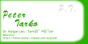 peter tarko business card